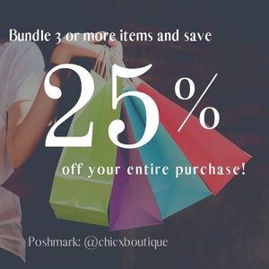 Bundle 3 items from my closet and get 25% off!